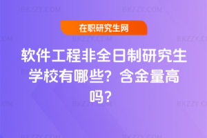 軟件工程非全日制研究生學校有哪些？含金量高嗎？